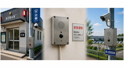 警察関連のイメージ（交番設備・非常通報・無人監視）