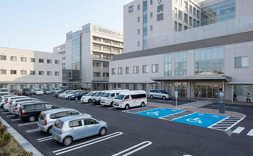 病院・複合施設の駐車場写真