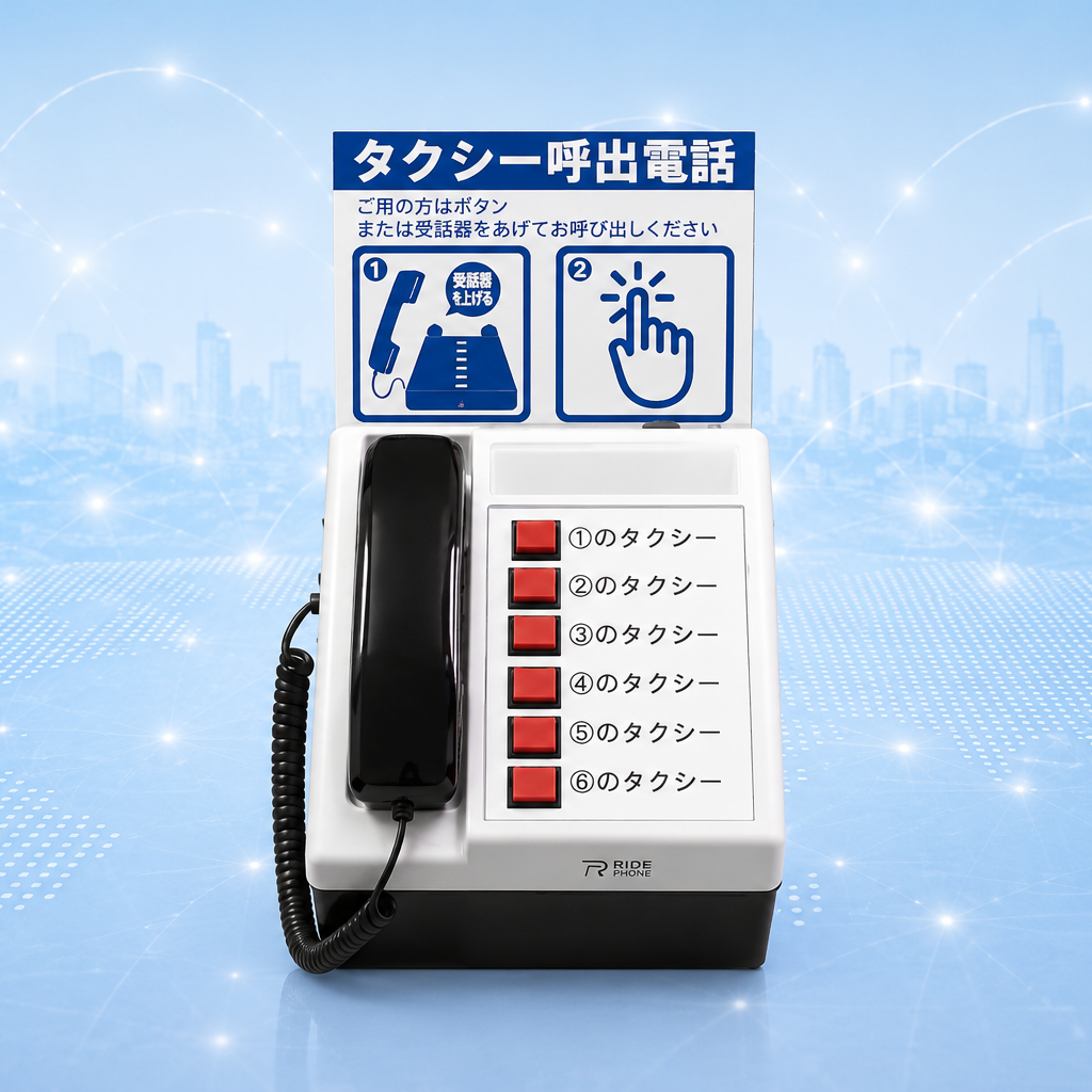 最大6ボタンを備えたRidePhone端末のイメージイラスト