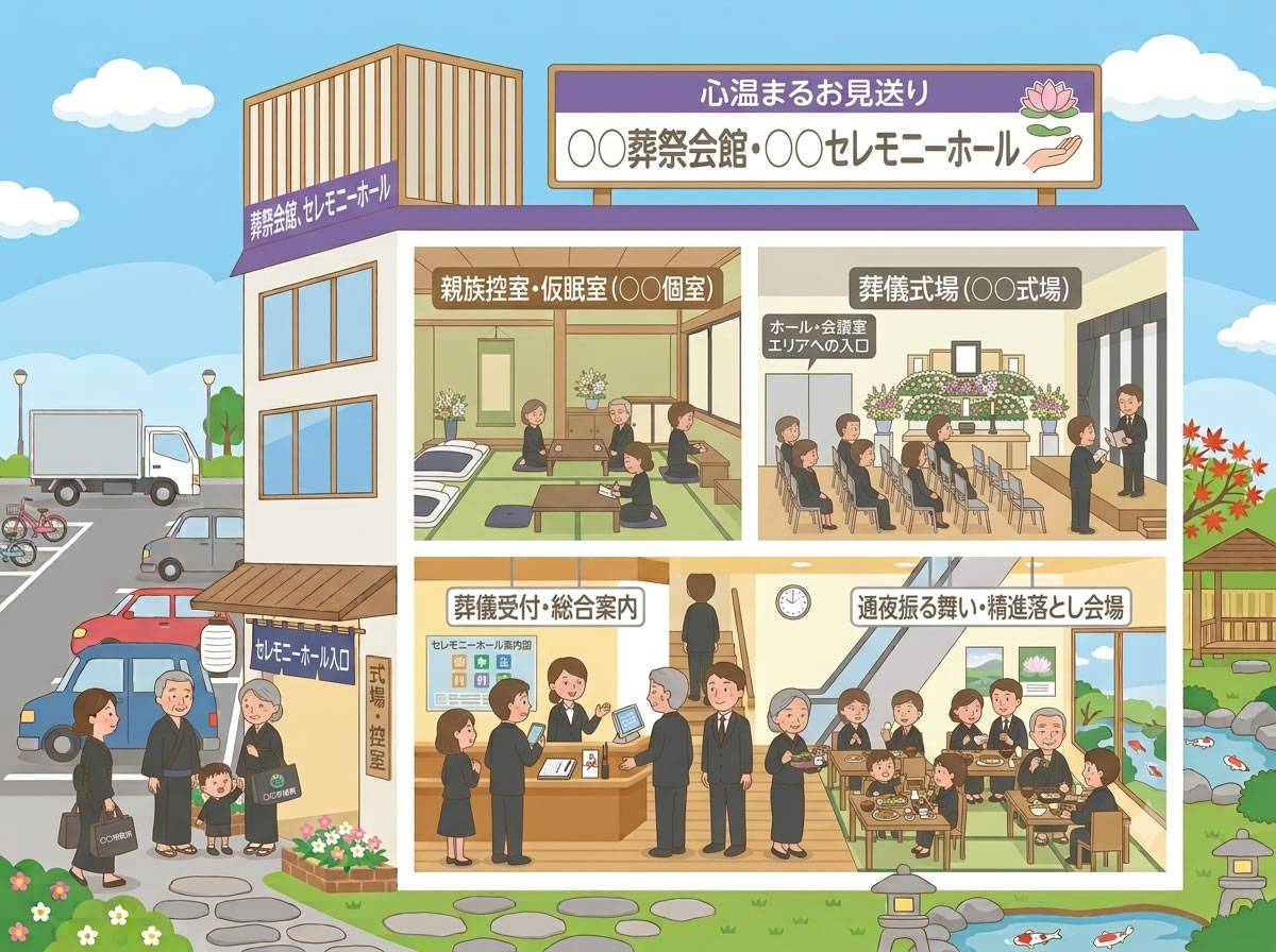 葬祭会館の外観